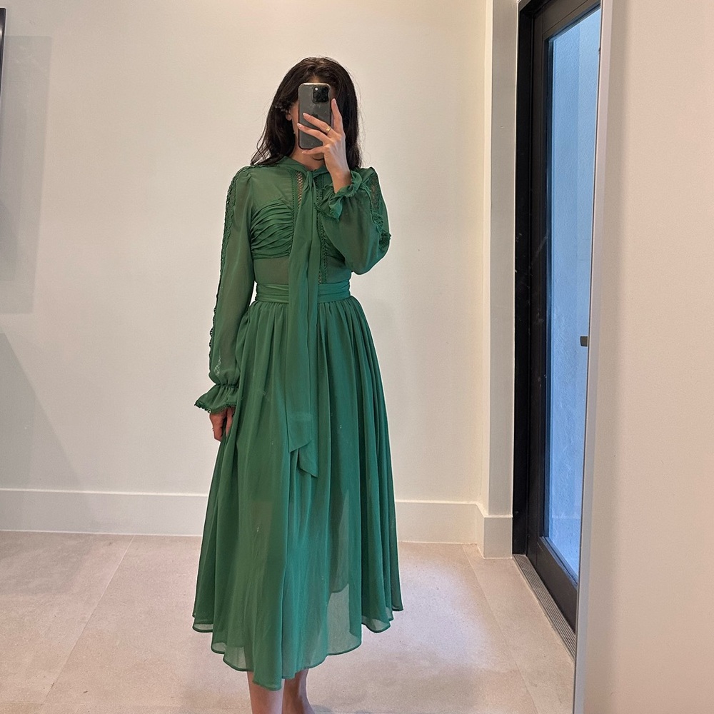 Self Portrait Lace Green Dress